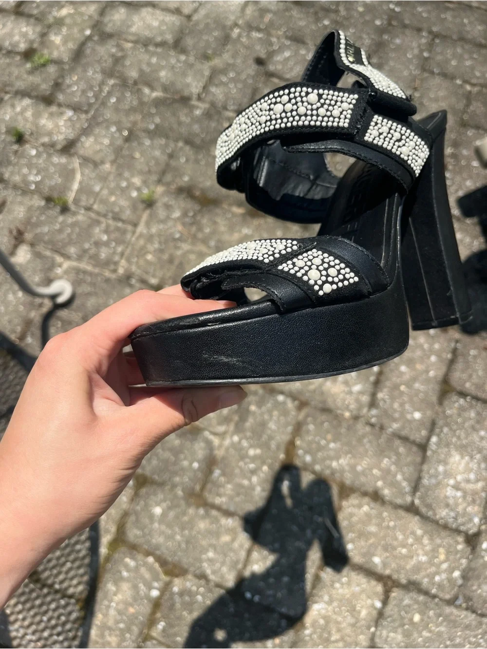 Karl Lagerfeld Alessia Faux Pearl Platform Sandal